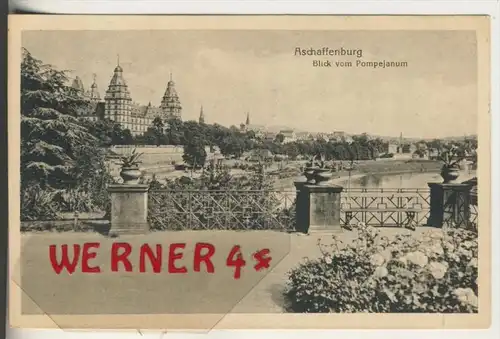 Aschaffenburg v. 1909  Blick vom Pompejanum   (33544)