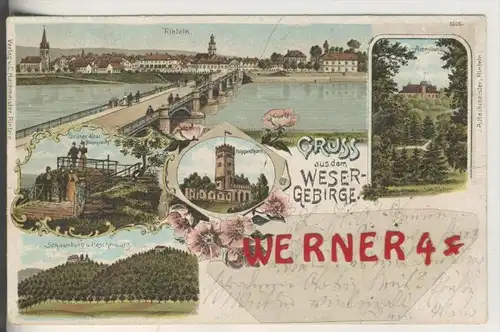 Gruss aus dem Weser-Gebirge v. 1902  6 Ansichten   (33737)