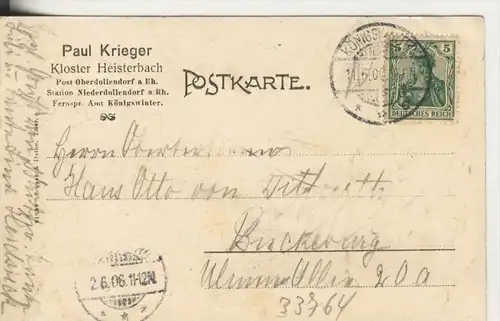 Heisterbach v. 1906  Der Mönch zu Heisterbach   (33764)
