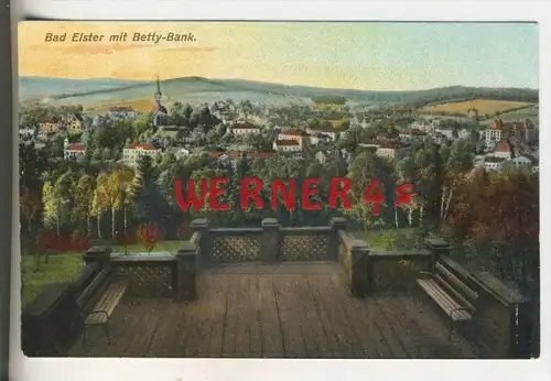 Bad Elster v. 1916  Teil-Stadt-Ansicht mit Bety Bank  (33819)