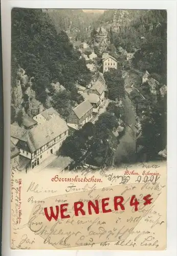 Herrnskretschen v. 1898  Teil-Dorf-Ansicht  (33822)