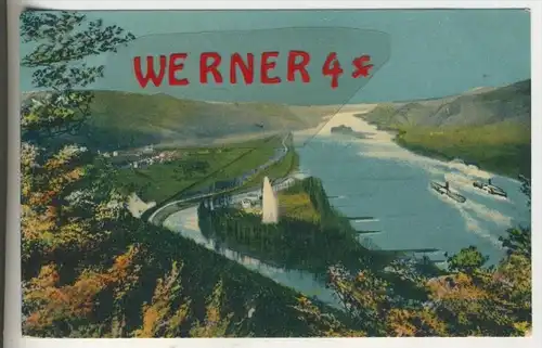 Andernach v. 1925  Blick vom Krahnenberg Rheinabwärts - Insel Namedy mit Sprudel  (33860)
