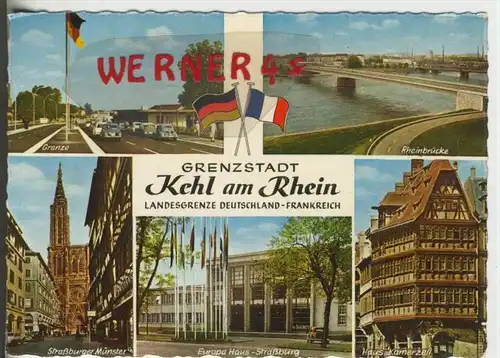 Grenzstadt Kehl am Rhein v. 1961  5 Stadt-Ansichten  (34583)