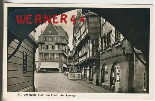 Linz a. Rhein v. 1957  Am Rheintor mit Zigarren Geschäft,Geschäft Schmidt, Buchladen   (36835)