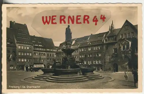 Freiberg v. 1934  Obermarkt mit Geschäft von Paul Kühn,Schokolade  (37840)