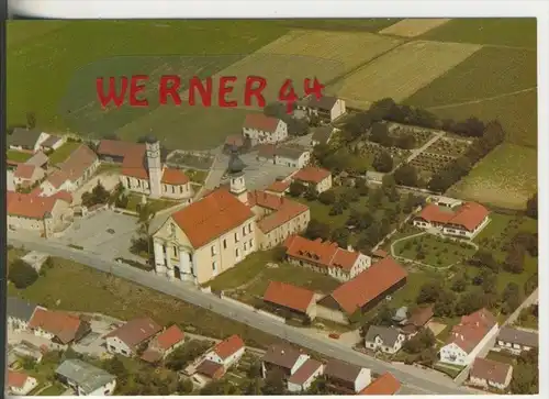 Aufhausen v. 1978  Luftaufnahme--Teil-Dorf Ansicht mit der Wallfahrtskirche Maria Schnee  (38008)