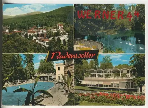Badenweiler v. 1971  Cafe,Freibad und 2 weitere Ansichten  (38013)