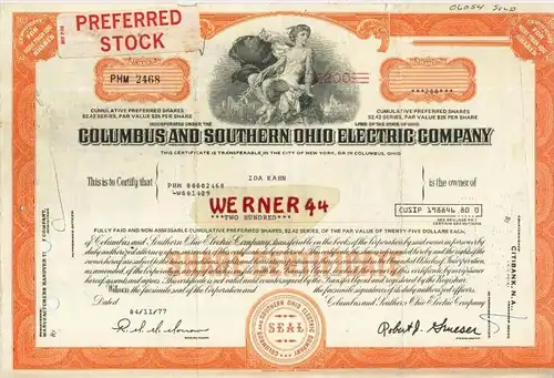 Columbus and Southern Ohio Electric Company von 1977 (40530)