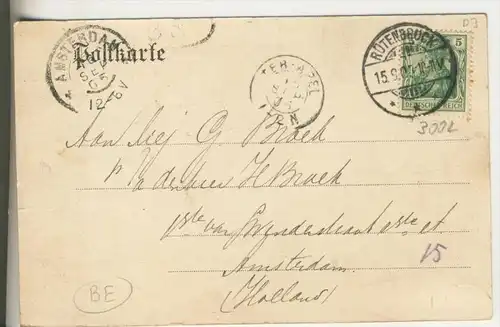 Rütenbrock v. 1905  Kgl. Nebenzollamt,Pfarrhaus & Kirche,Hotel Büter  (3002A)