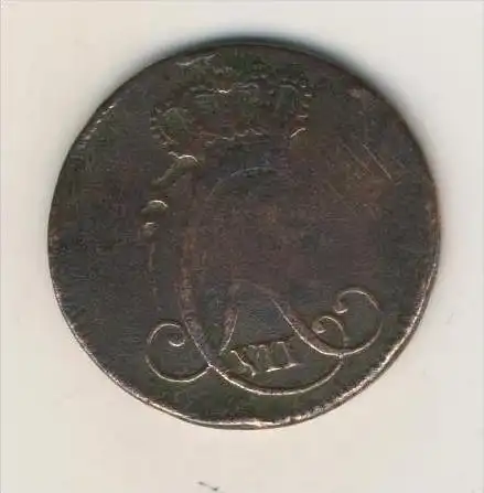 Bronze-Münze, Schleswig-Holstein 1 Sechsling von 1787  (1)