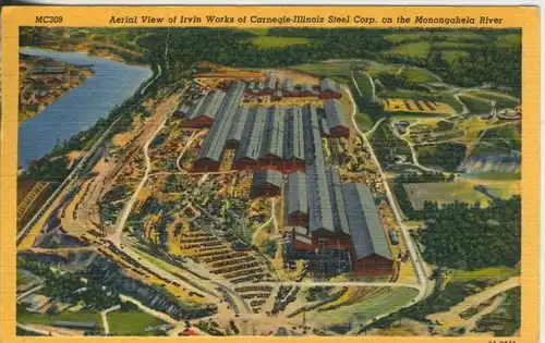 AerialView of Irvin of Works of Carnegie Illinois Steel Corp. an the Monoogahela River v. 1950  (42045)