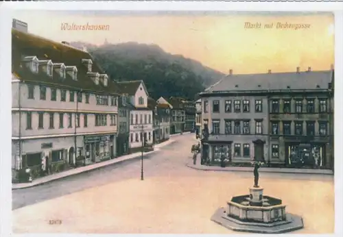 Waltershausen v. 1935  Markt mit Beckenstrasse  (44178)