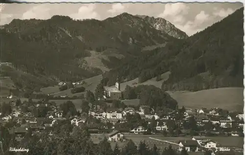 Ruhpolding v. 1954 Teil-Stadt-Ansicht mit Hochfelln  (44263)