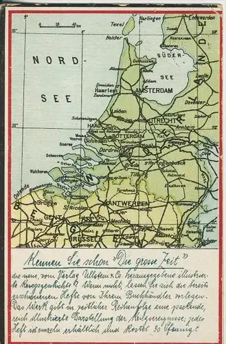 Die Nordsee v. 1915  Kriehskarte--Landkarte (44508)