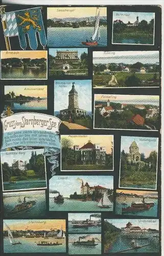 Gruss vom Starnberger See v. 1912  16 Ansichten und siehe Rückseite !!  (44570)