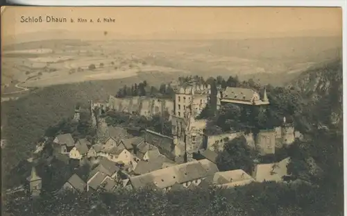 Kirn v. 1914  Teil-Dorf-Siedlung mit Schloß Dhaun  (44577)