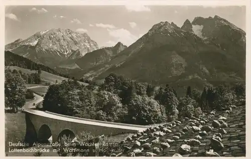 Wachterl-Ramsau v. 1966  Deutsche Alpenstrasse mit Lattenbachbrücke  (44975)
