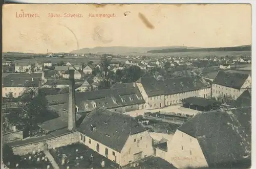 Lohmen v.1910 Teil-Dorf-Ansicht mit Kammergut (515)