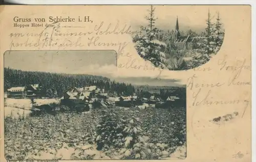 Gruss von Schierke.v.1904 Hoppes Hotel (926-N)