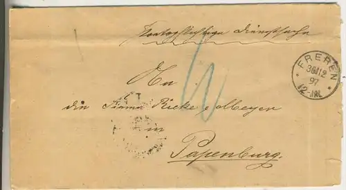 Brief von Freren von 1897 nach Papenburg nach Rieke & Meyer  (948-N)