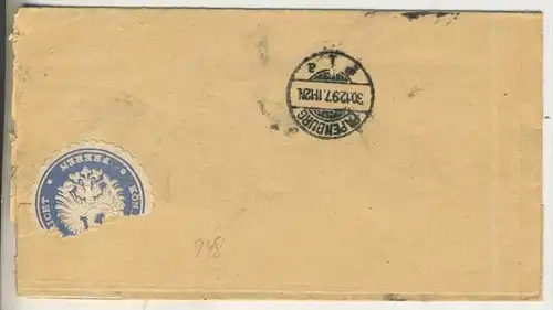 Brief von Freren von 1897 nach Papenburg nach Rieke & Meyer  (948-N)