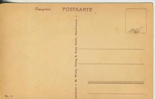 Saarbrücken v.1940 Bahnhofstrasse mit Geschäfte und Strassenbahn (1025-N)