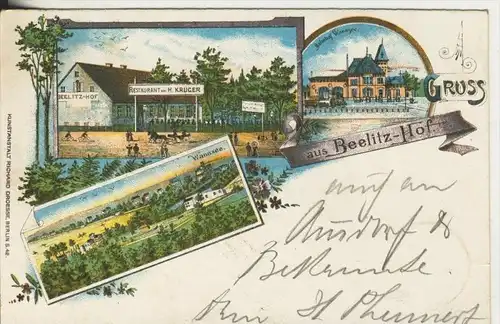 Berlin-Wannsee v. 1899  Bahnhof Wannsee,Beelitz Hof-Restaurant H. Krüger  (45321)