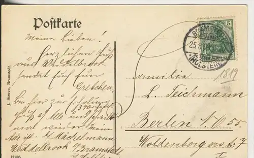 Gruss aus Weddelbrook v. 1908  Gastwirtschaft M.Wolters & Pferdegespann Meierei Genossenschaft Weddelbrook  (1819)