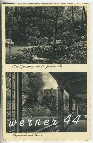 Bad Lippspringe v. 1941  Jordanquelle & Lippequelle und Ruine  (2802)
