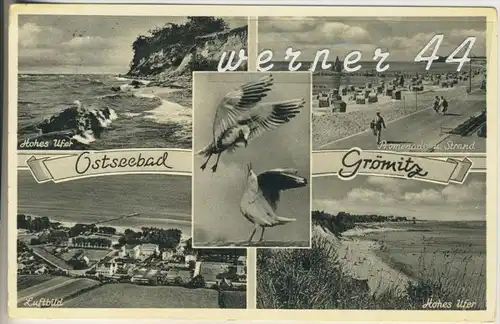 Grömitz v. 1961  Hohes Ufer,Promenade & Strand,Dorfansicht,Hohes Ufer  (2923)