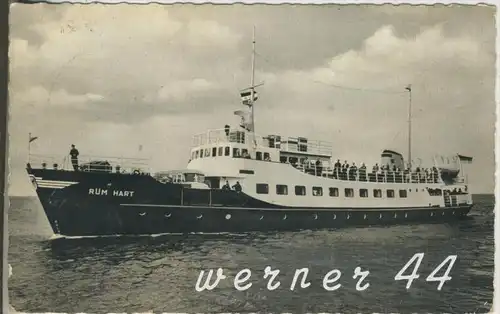 Wyk auf Föhr v. 1959 Motor Salonschiff "Rüm Hart" ( 3964)
