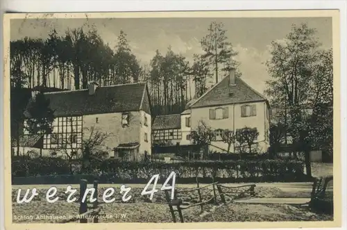 Altenvoerde v.1934  Das Schloss Ahlhausen mit alter Holzbrücke  (5212)