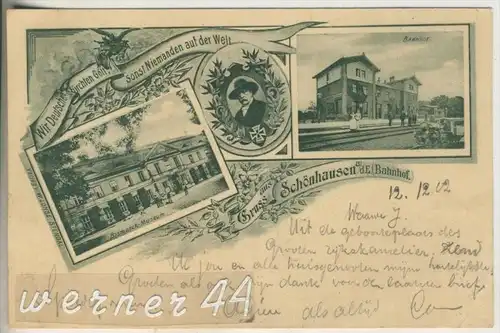 Schönhausen a. d. Elbe von 1902  Bahnhof und das Bismarck Museum  (5400-26)