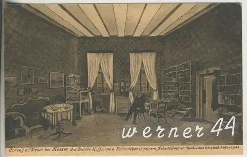 Corvey an der Weser v. 1934  Der Dichter Hoffmann v. Fallersleben in seinem Arbeitszimmer  (5599)