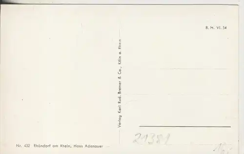 Rhöndorf von 1958 Haus Adenauer (21381)