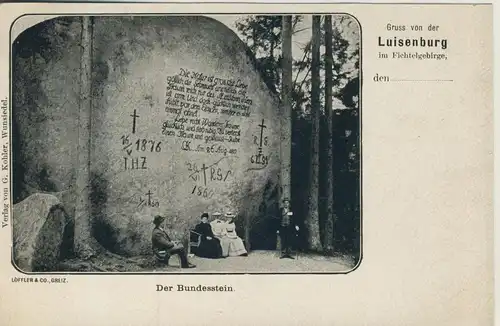 Gruss von der Luisenburg v. 1904  Der Bundesstein  (53341)