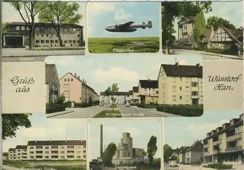 Wunstorf v. 1965  Fliegerhorst,Blumenauer Str.,Wilhelm-Busch-Str.,Zementwerk usw. (53999-80)