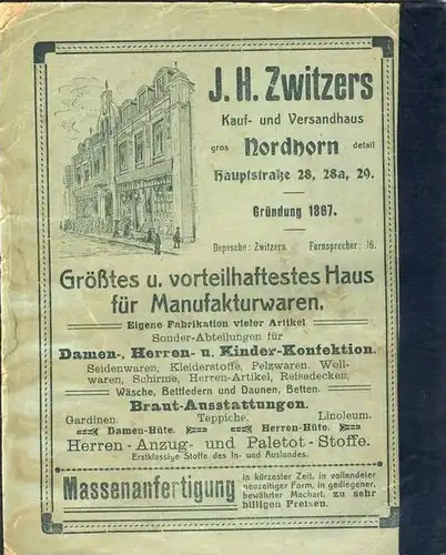 (0001) Grafschaft --- Familien Kalender von 1909 SCHÜTTORF und Grafschaft Bentheim--- siehe Foto`s !!!