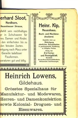 (0001) Grafschaft --- Familien Kalender von 1909 SCHÜTTORF und Grafschaft Bentheim--- siehe Foto`s !!!