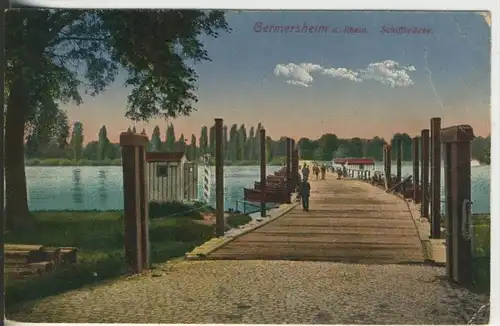 Germesheim v. 1919  Die Schiffsbrücke  (3089A)