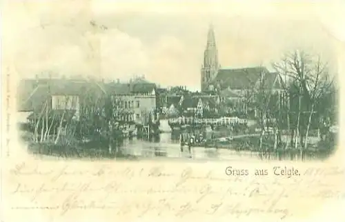 Telgte von 1898 Teil Ansicht mit Kirche (22564)