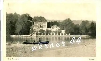 Bad Nauheim v. 1925  Teichhaus mit Teich und Ruderboot  (27153)