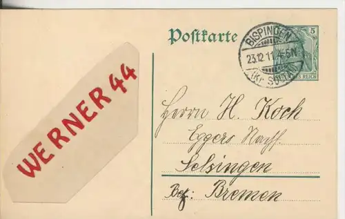 Bispringen v. 1911  Herrn August Dammanne  (Postkarte)   ---  siehe Foto !!   (28721)