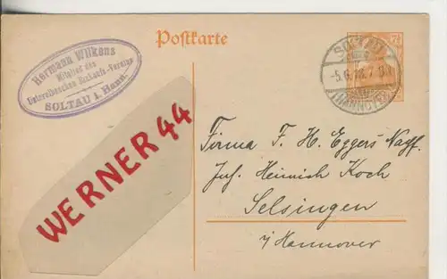 Soltau v. 1918   Hermann Wilkens,Unterelbeschen Einkaufs-Verein  (Postkarte)   ---  siehe Foto !!   (28749)