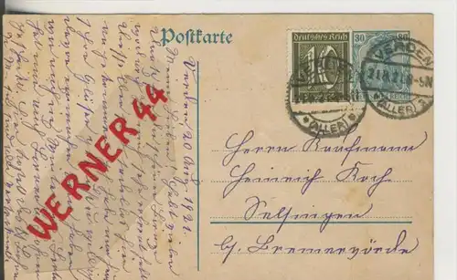 Verden v. 1921      (Postkarte)   ---  siehe Foto !!   (28799-15)