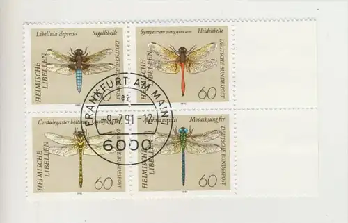 Heimische Libellen v. 1991  4x 60  Pfennig (Block)  (55g)