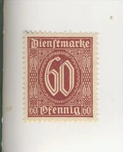 Deutsches Reich  v. 1921   Dienstmarke   -  60 Pfennig   (196)