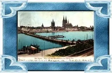 Köln v.1903 Schiffsbrücke v. Deutz (17347)