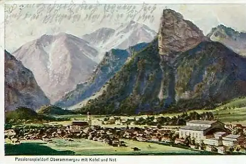Oberammergau v.1930 Stadtansicht mit (18423)