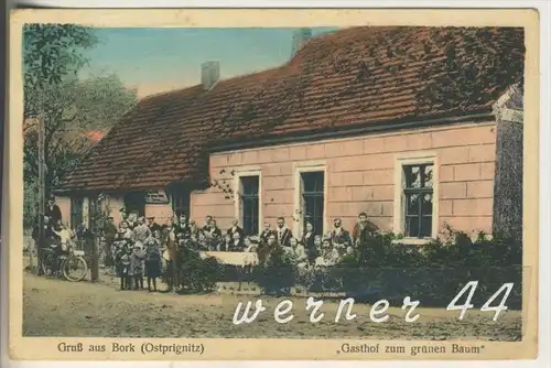 Gruss aus Borg v.1922 Gasthof "Z. grünen Hirsch" (3297A)